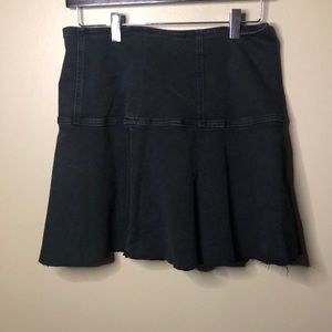 Free people black denim jean skirt